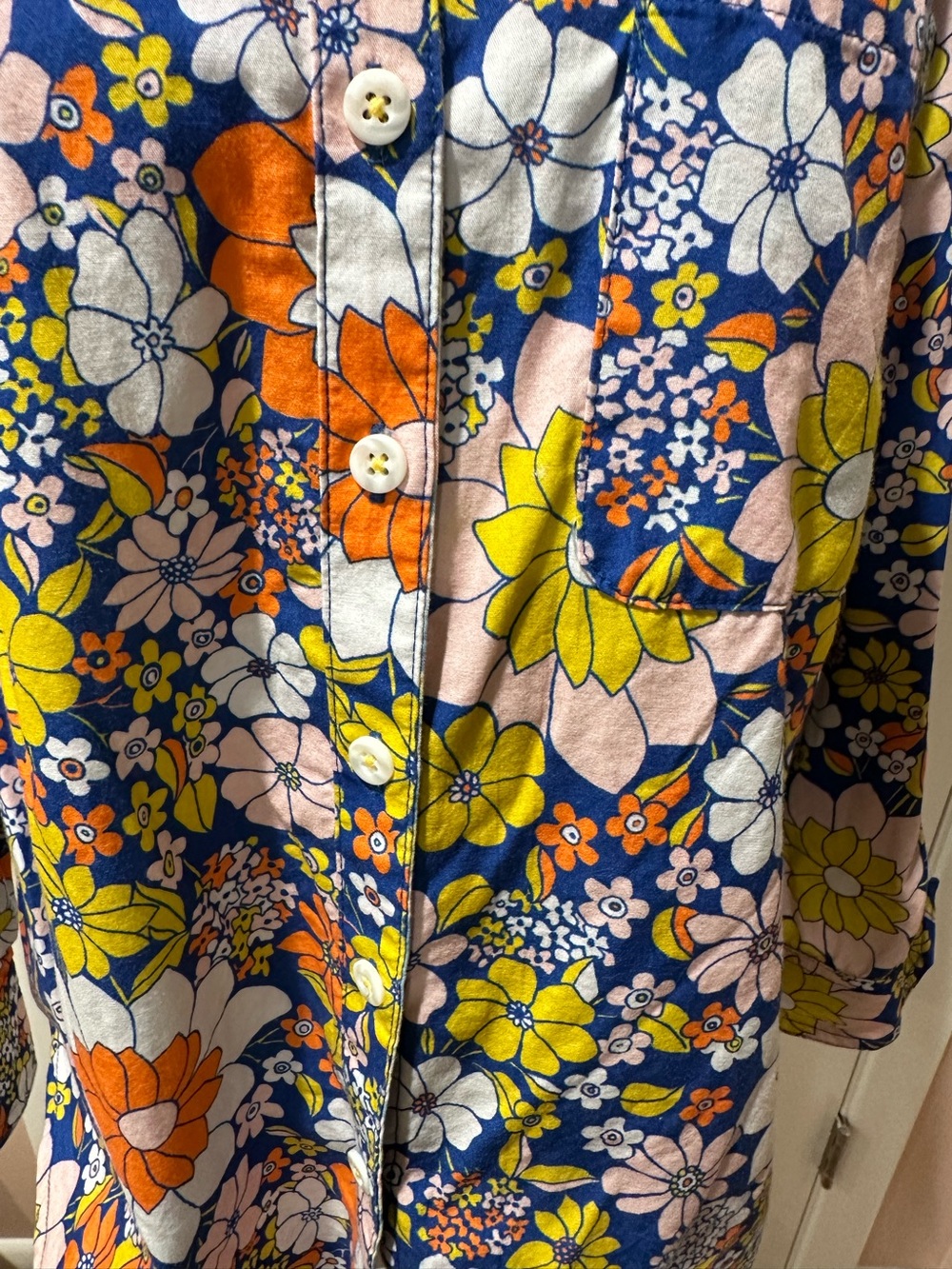Maeve Anthropologie size S petite 100% cotton floral pattern button down - Picture 4 of 15